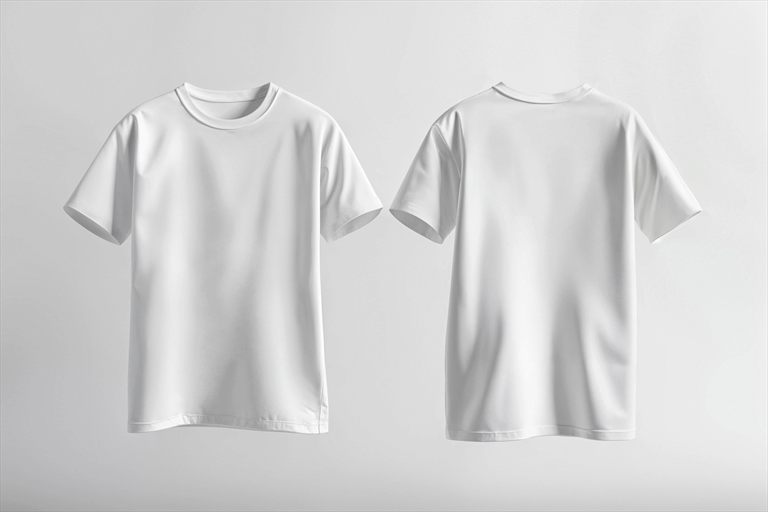 Mockup frontal y trasero de remeras blancas